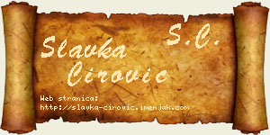 Slavka Ćirović vizit kartica